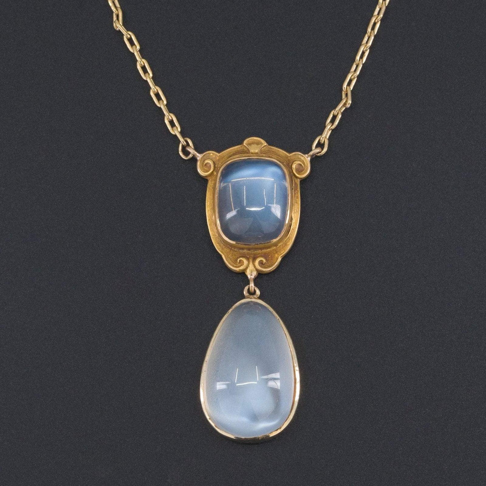Moonstone Necklace | 14k Gold Moonstone Necklace - Trademark Antiques