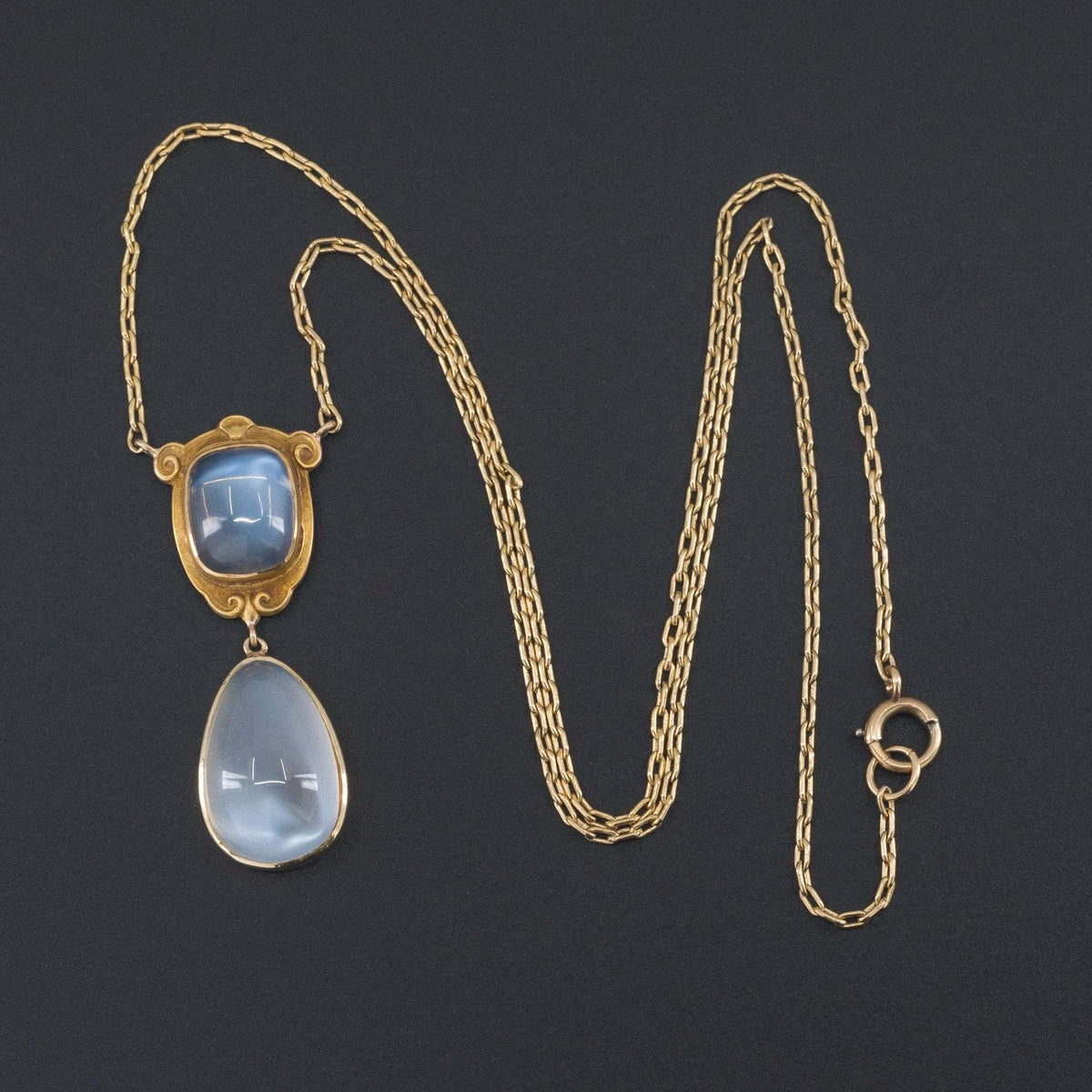 Moonstone Necklace | 14k Gold Moonstone Necklace - Trademark Antiques