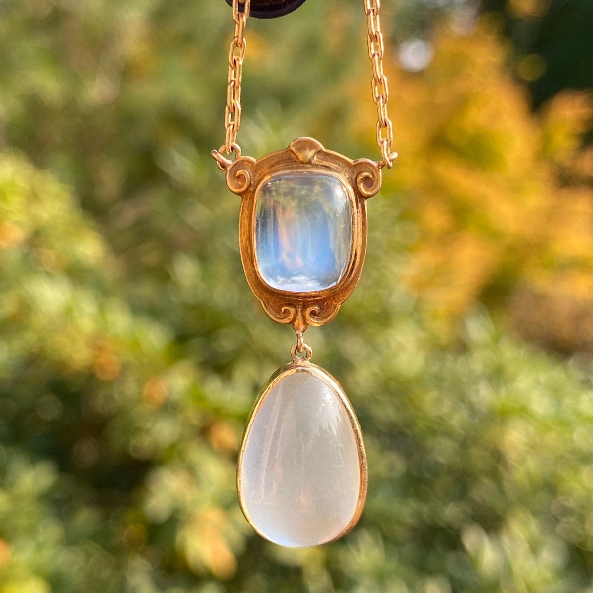 Moonstone Necklace | 14k Gold Moonstone Necklace - Trademark Antiques