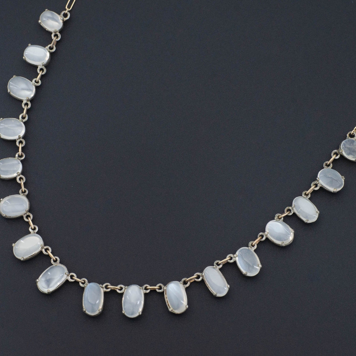 Moonstone Necklace | 14k Gold &amp; Silver Necklace - Trademark Antiques