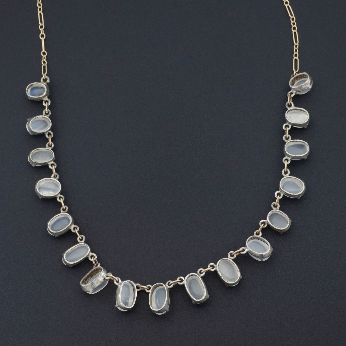 Moonstone Necklace | 14k Gold &amp; Silver Necklace - Trademark Antiques