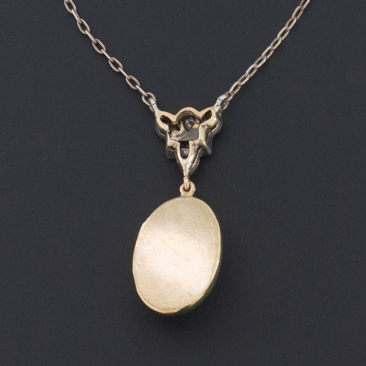 Moonstone Necklace | Moonstone Diamond and Ruby Necklace - Trademark Antiques