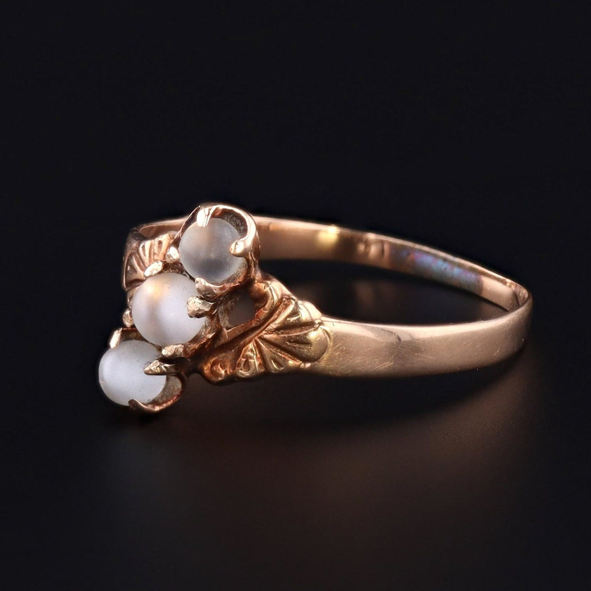Moonstone Ring | 10k Gold Moonstone Ball Ring - Trademark Antiques