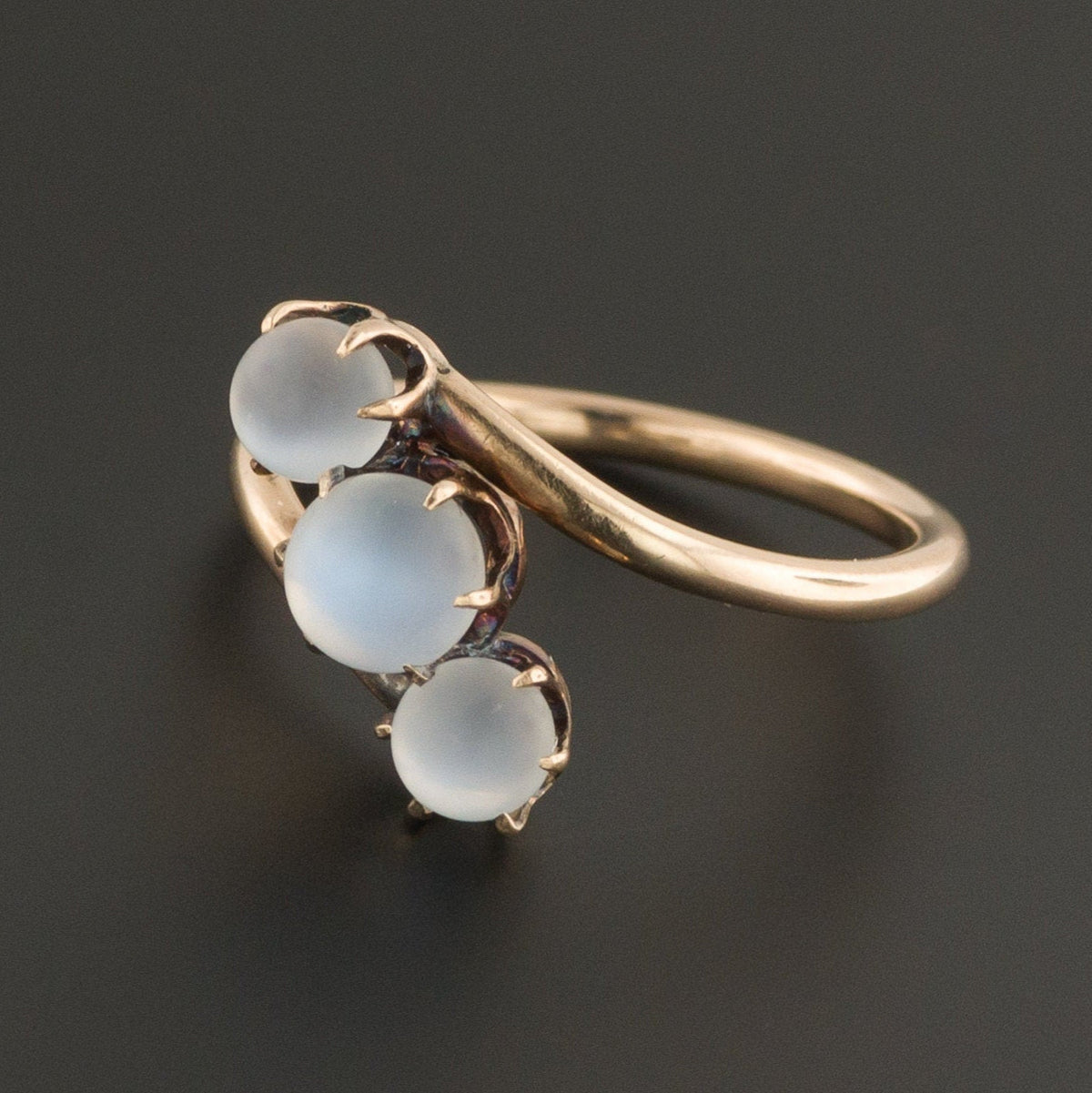 Moonstone Ring | 10k Gold Moonstone Ball Ring - Trademark Antiques