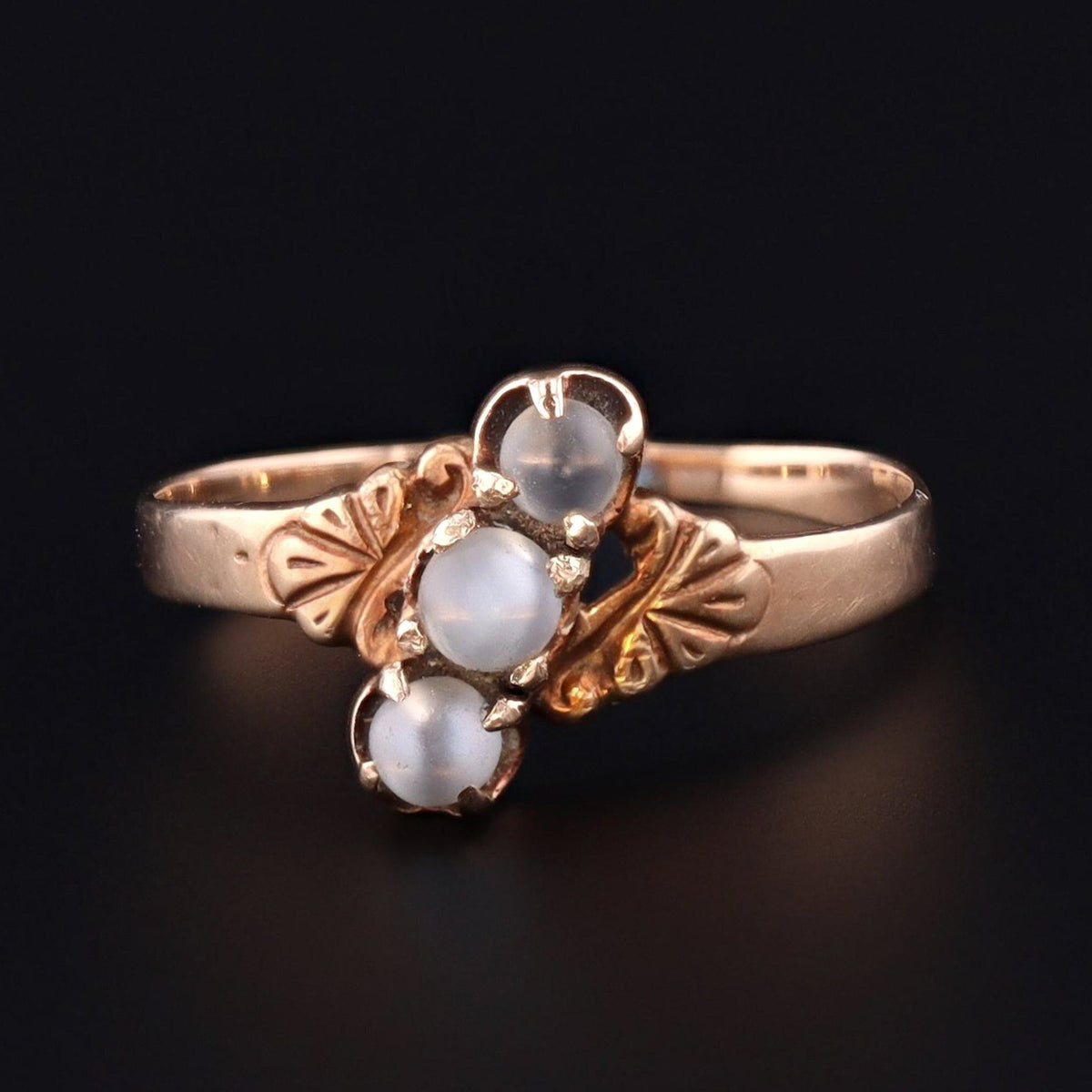 Moonstone Ring | 10k Gold Moonstone Ball Ring - Trademark Antiques