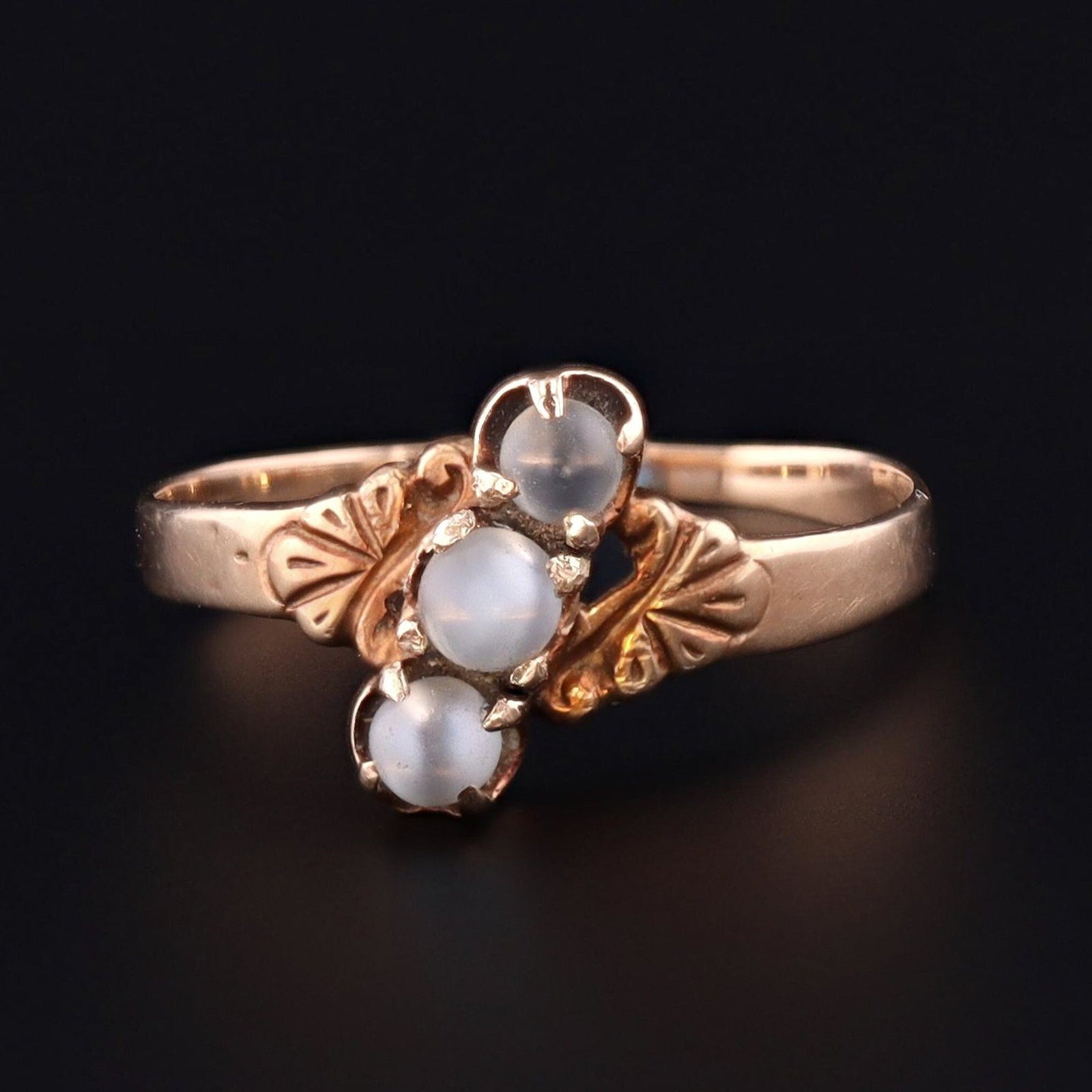 Moonstone Ring | 10k Gold Moonstone Ball Ring - Trademark Antiques