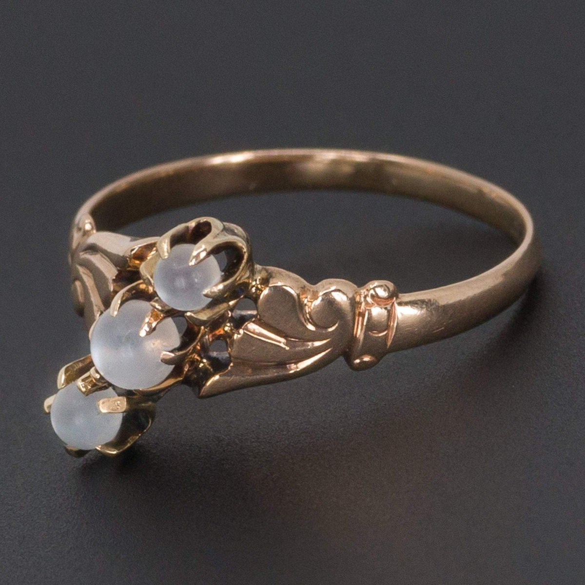 Moonstone Ring | 10k Gold Moonstone Ball Ring - Trademark Antiques