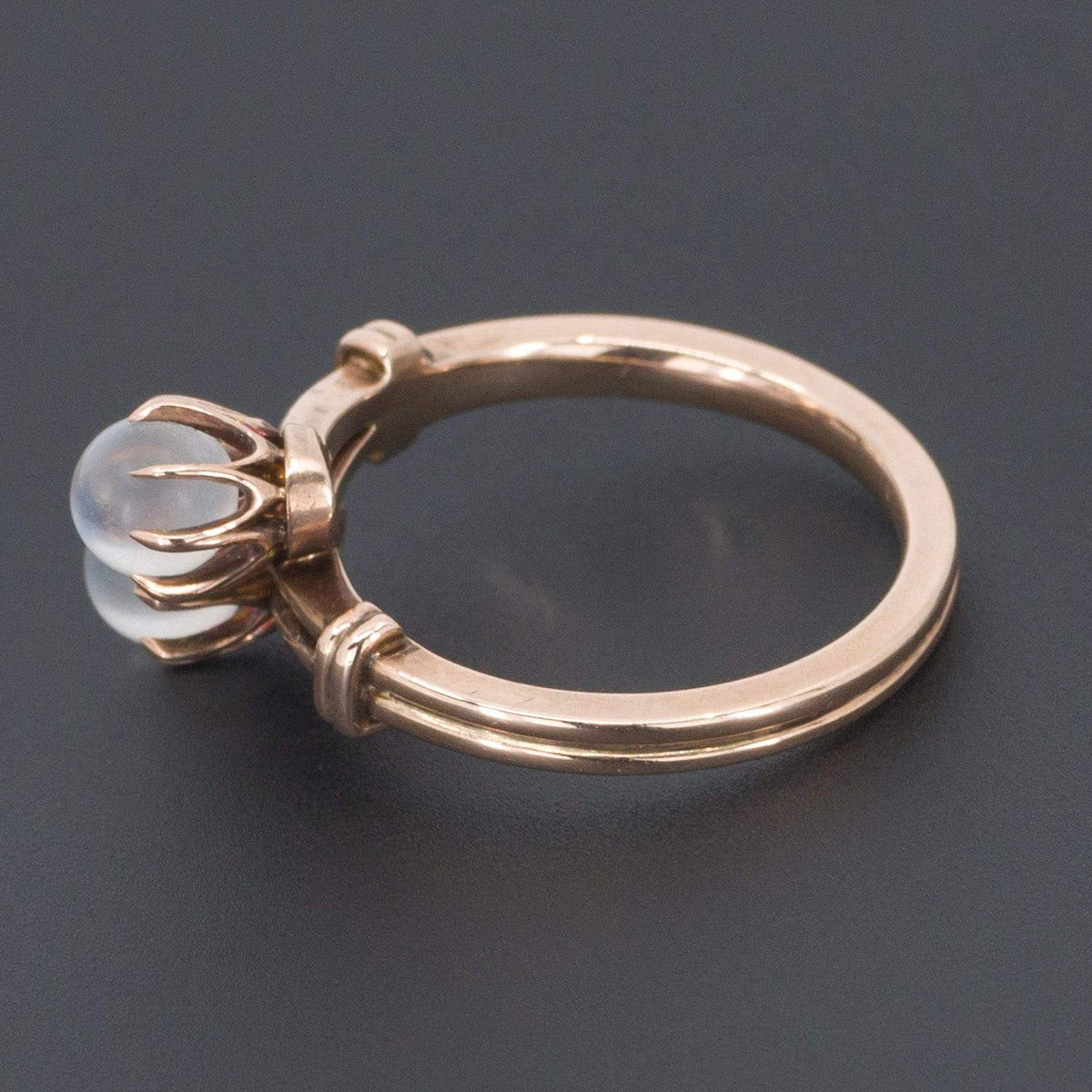 Moonstone Ring | 14k Gold Moonstone Ball Ring - Trademark Antiques