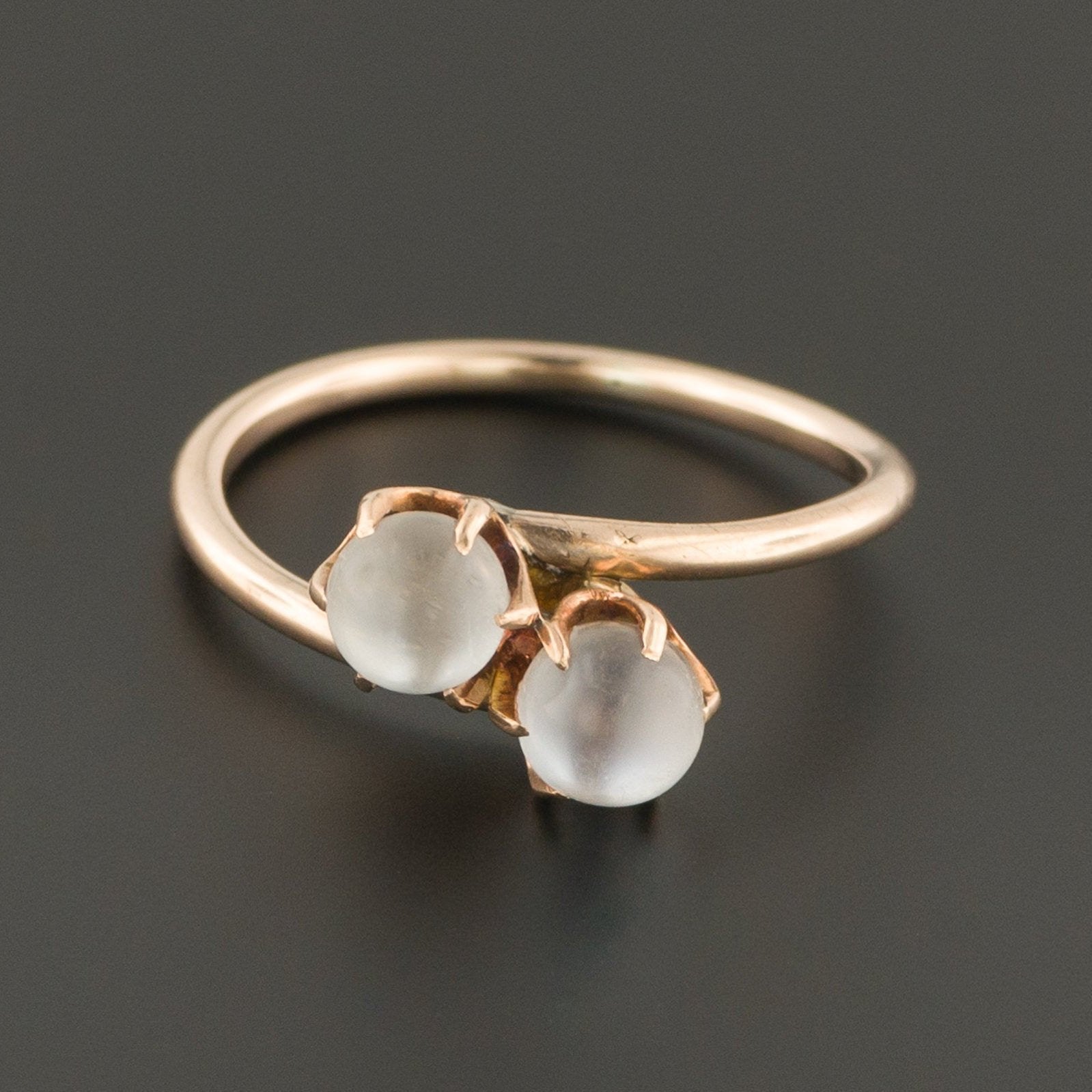 Moonstone Ring | 14k Gold Moonstone Ball Ring - Trademark Antiques