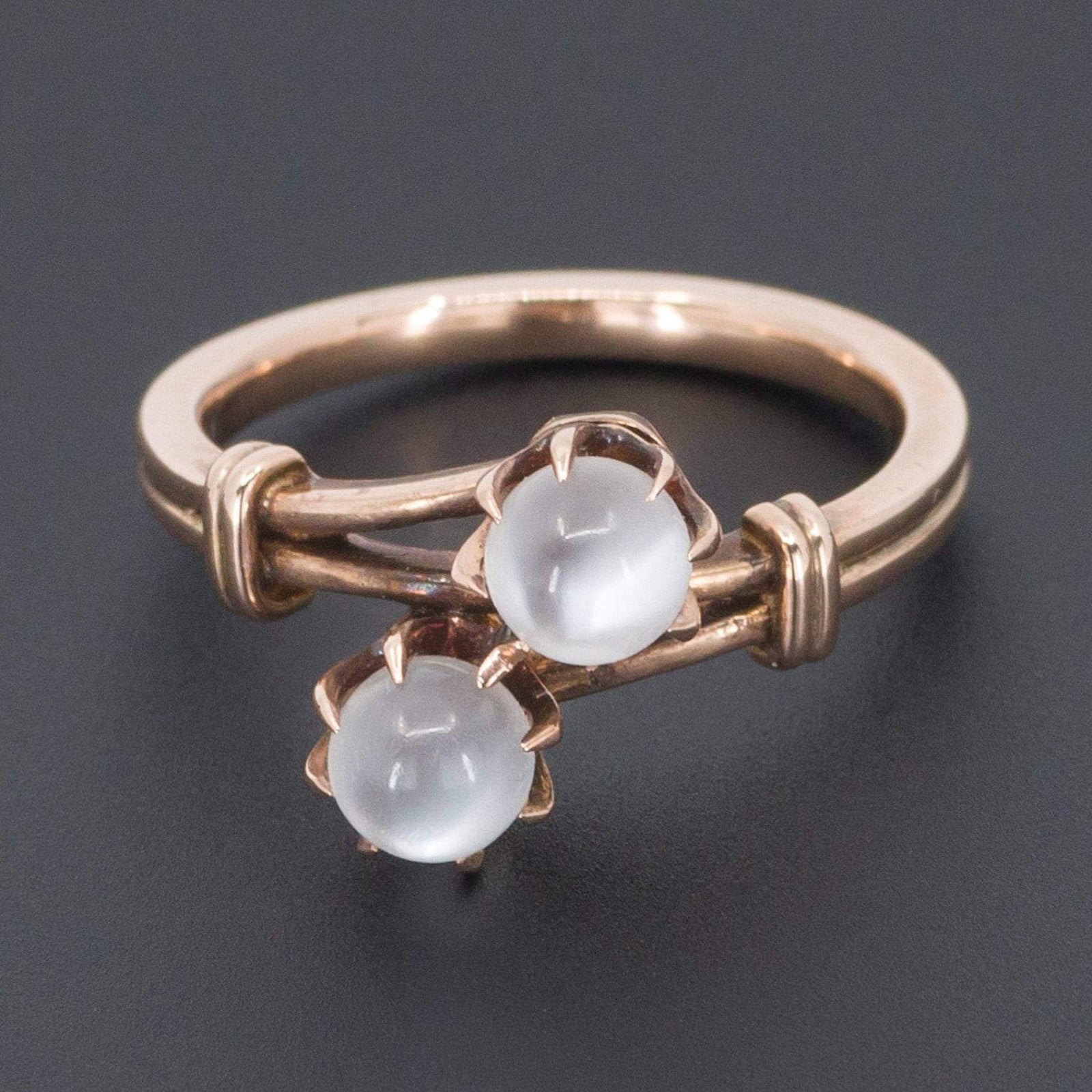 Moonstone Ring | 14k Gold Moonstone Ball Ring - Trademark Antiques