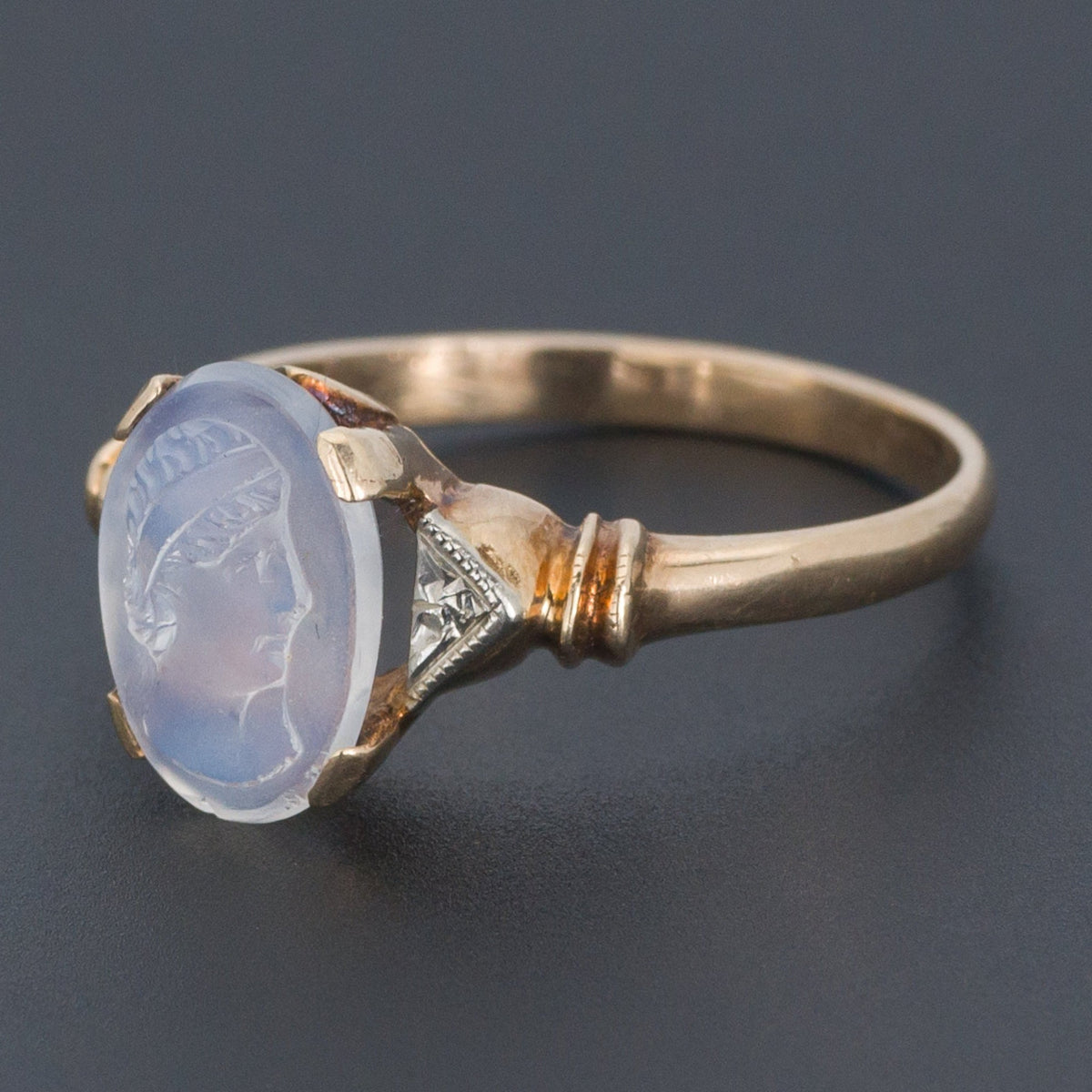 Moonstone Ring | Moonstone Cameo Ring - Trademark Antiques