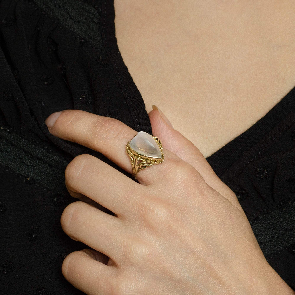 Moonstone Ring | Moonstone Heart Ring - Trademark Antiques
