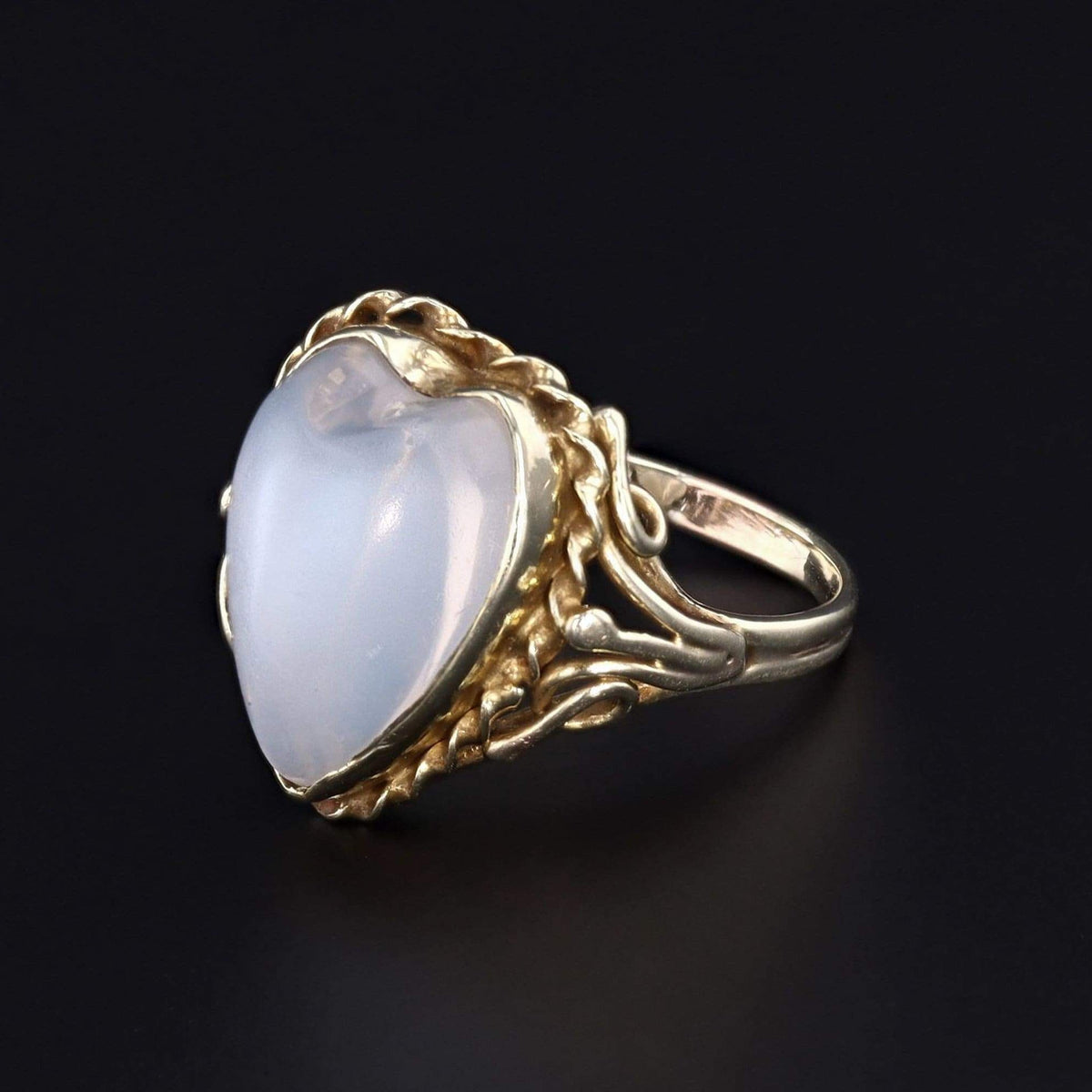 Moonstone Ring | Moonstone Heart Ring - Trademark Antiques