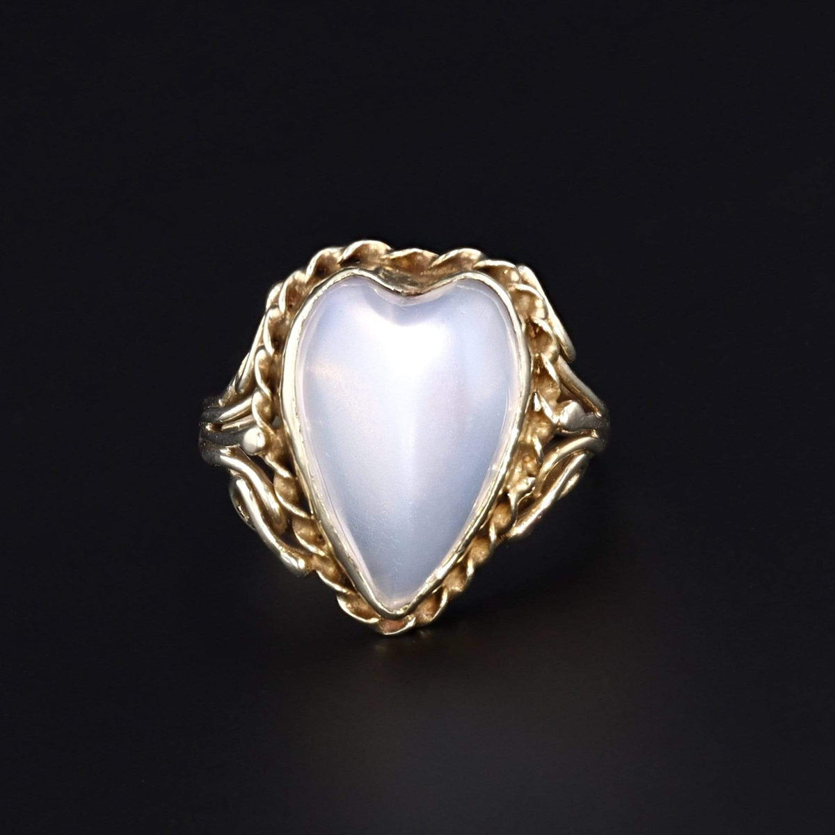 Moonstone Ring | Moonstone Heart Ring - Trademark Antiques