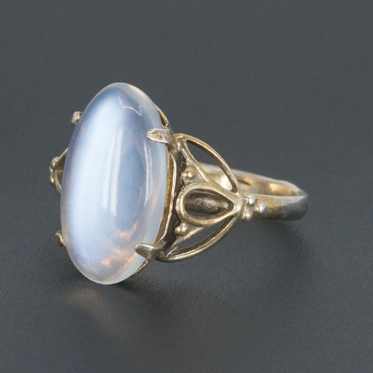 Moonstone Ring | Soviet Moonstone Ring - Trademark Antiques