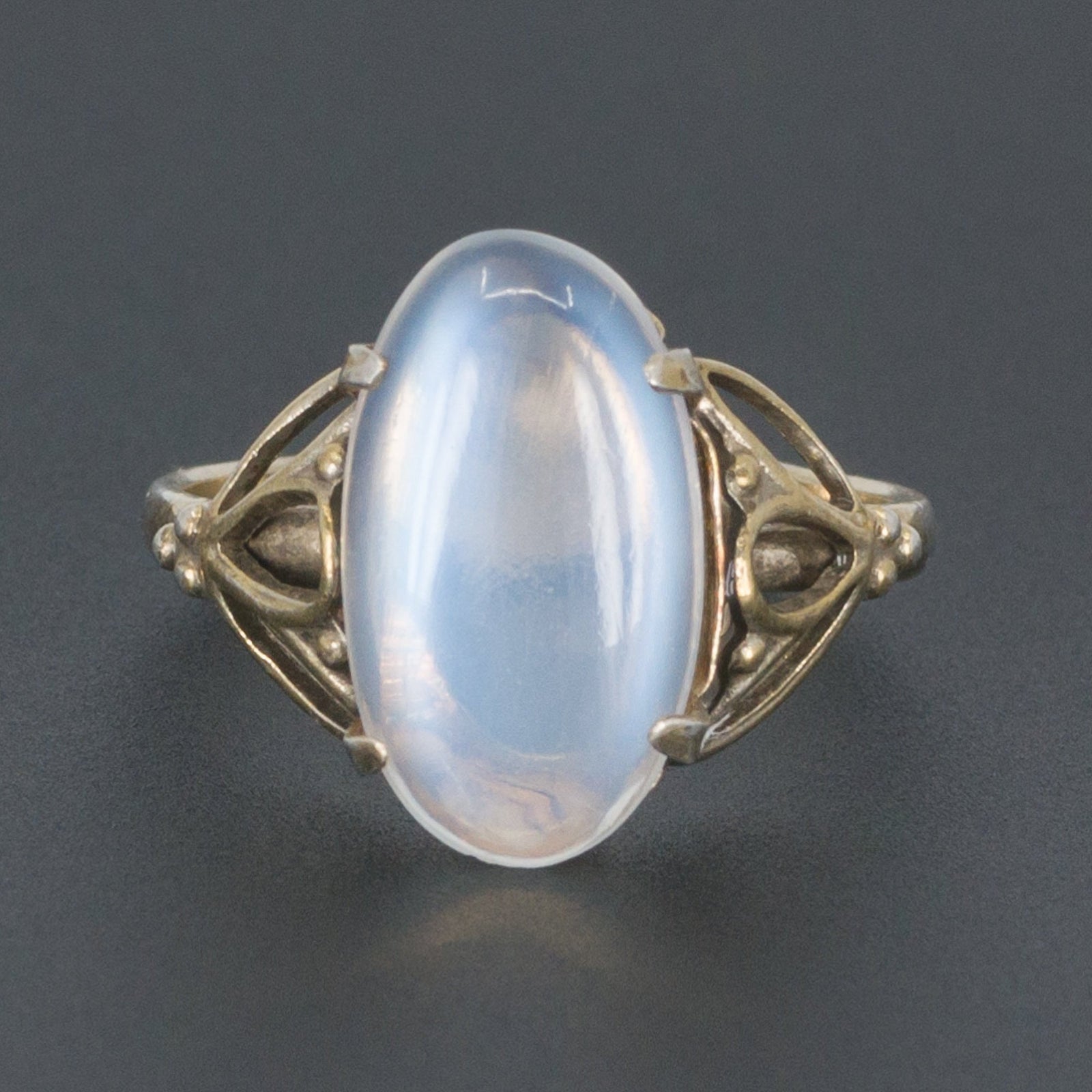 Moonstone Ring | Soviet Moonstone Ring - Trademark Antiques