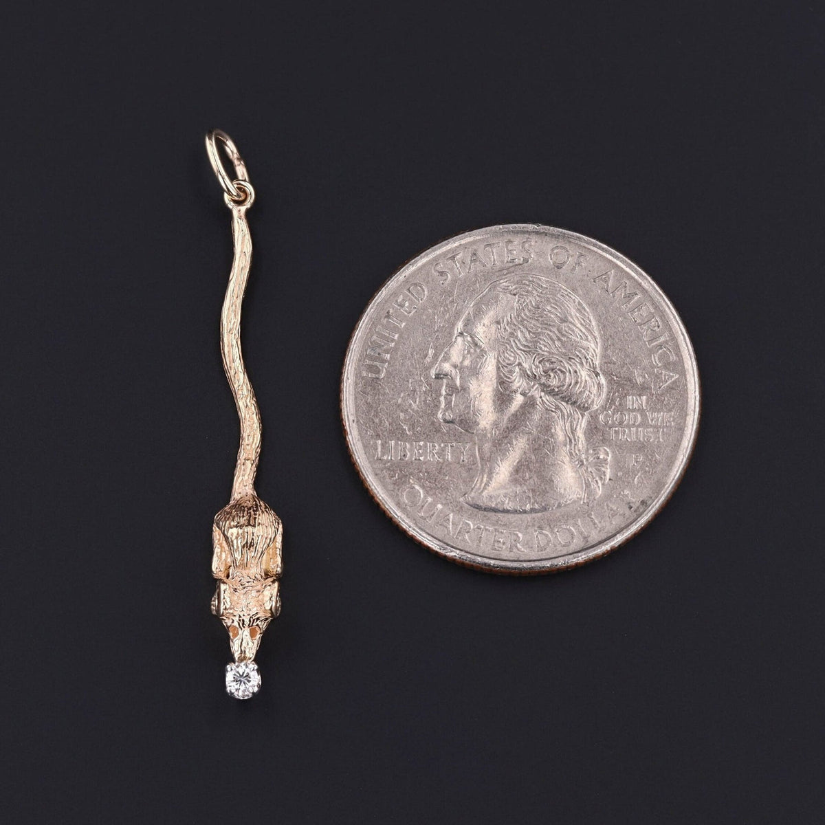 Mouse Pendant | 14k Gold &amp; Diamond - Trademark Antiques