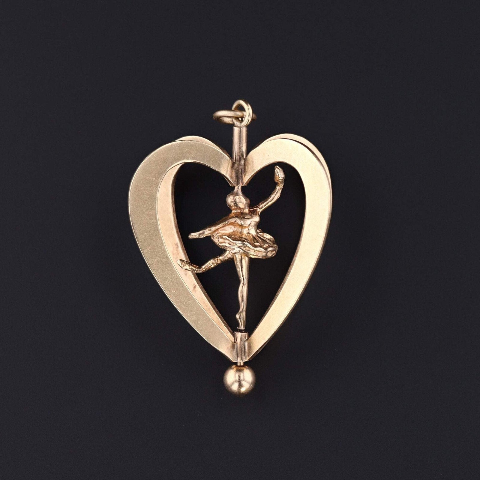 Moveable Ballerina Charm | 14k Gold Charm - Trademark Antiques
