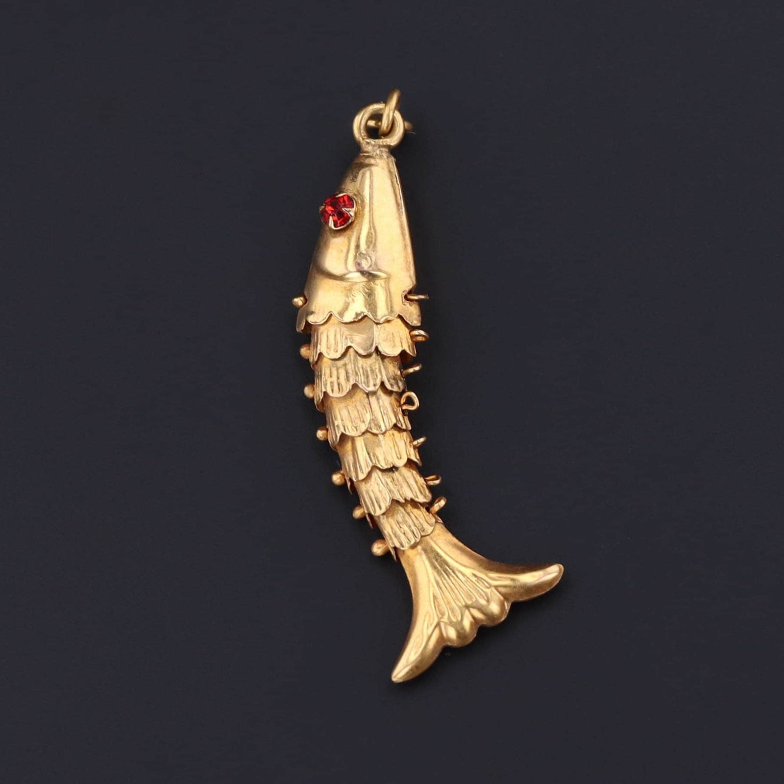Moveable Fish Charm or Pendant | 14k Gold Fish Charm - Trademark Antiques