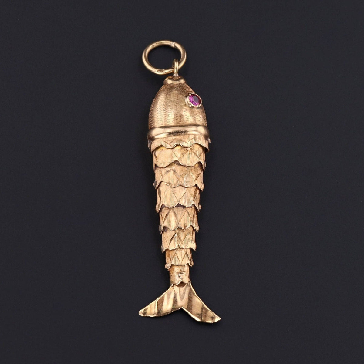 Moveable Fish Charm or Pendant | 14k Gold Fish Charm - Trademark Antiques
