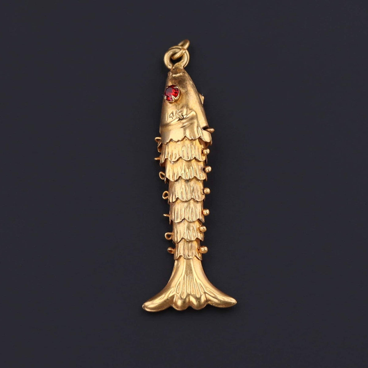 Moveable Fish Charm or Pendant | 14k Gold Fish Charm - Trademark Antiques