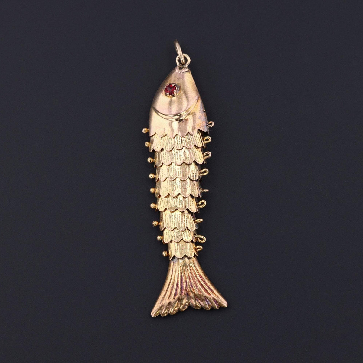 Moveable Fish Charm or Pendant | 14k Gold Fish Charm - Trademark Antiques