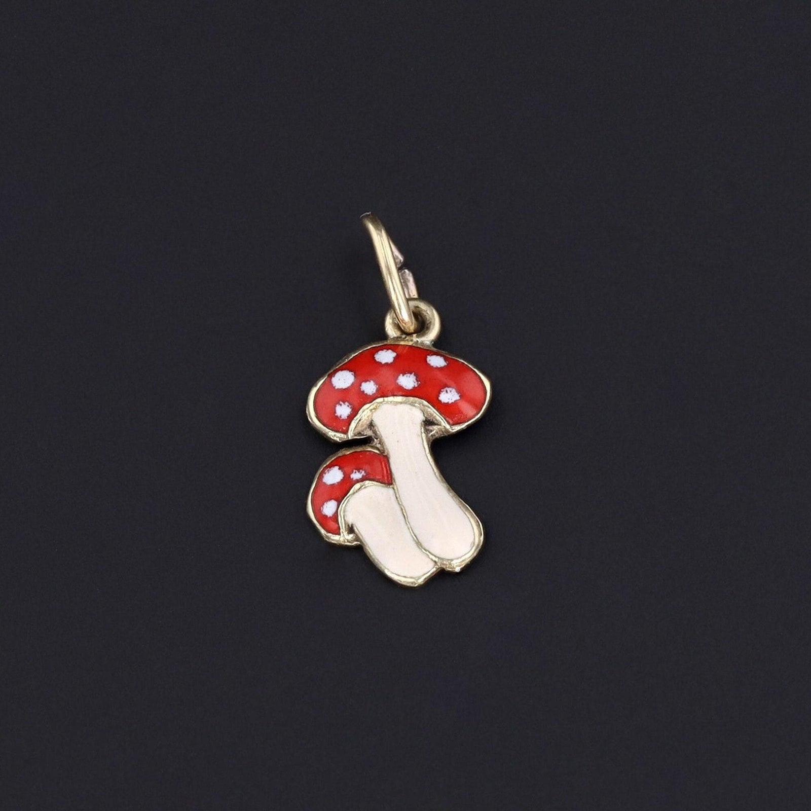 Mushroom Charm | 14k Gold Glückpilz Charm - Trademark Antiques