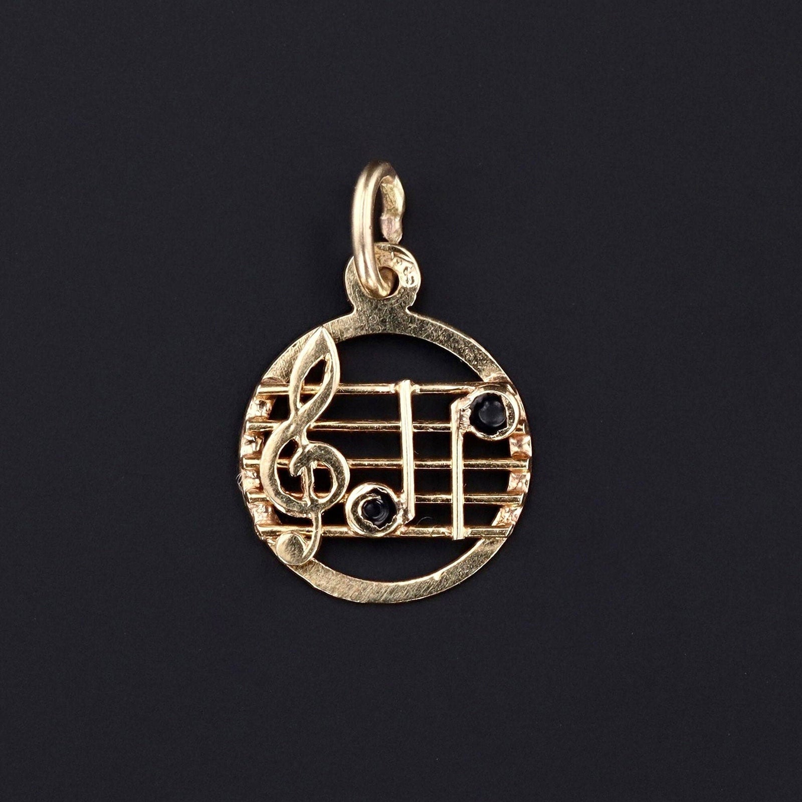 Music Charm | 14k Gold Charm - Trademark Antiques