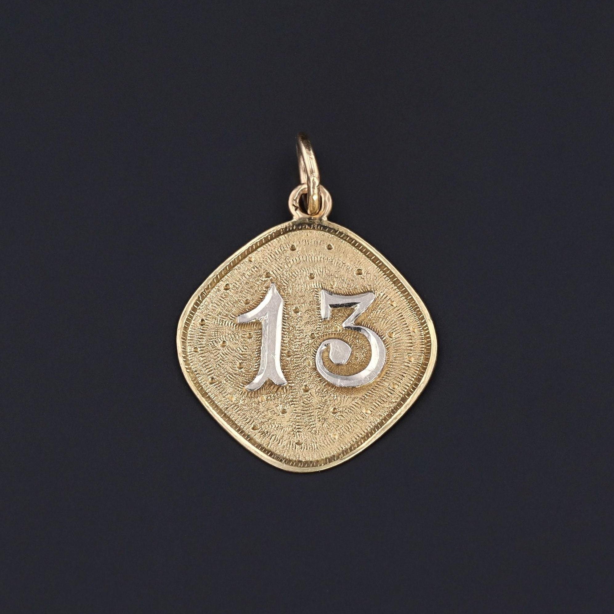 Number 13 Charm | Good Luck Charm - Trademark Antiques