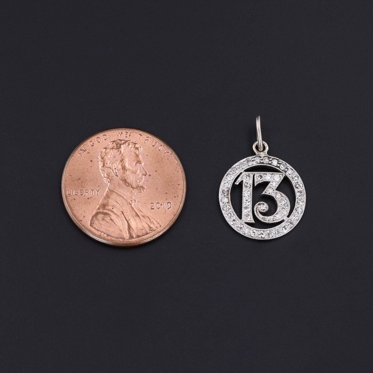Number 13 Charm | Lucky Number Pendant - Trademark Antiques
