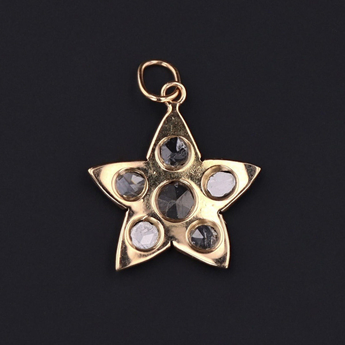 ON HOLD - Antique Diamond Star Charm | 14k Diamond Charm - Trademark Antiques