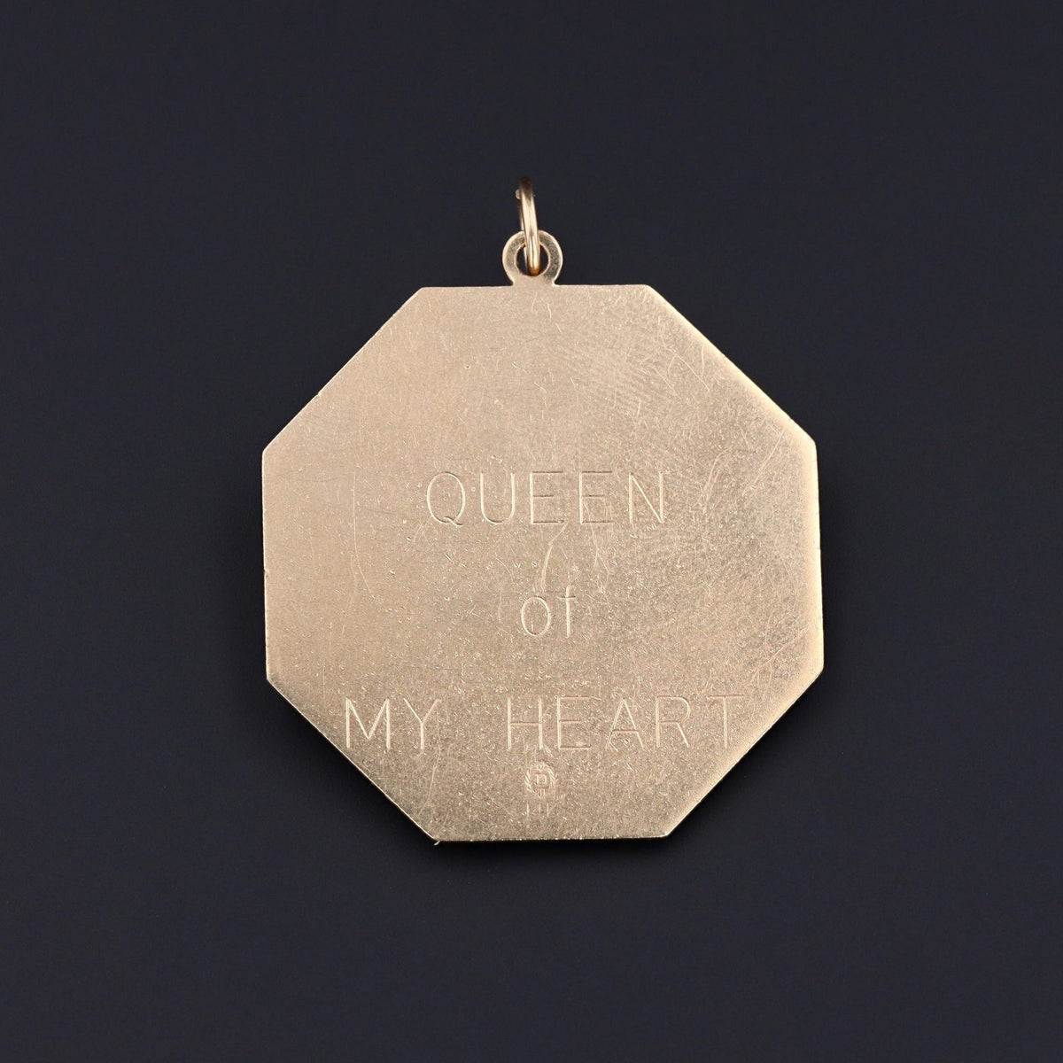 ON HOLD for C. - Henry Dankner Queen of my Heart Pendant | Vintage Love Token Pendant - Trademark Antiques