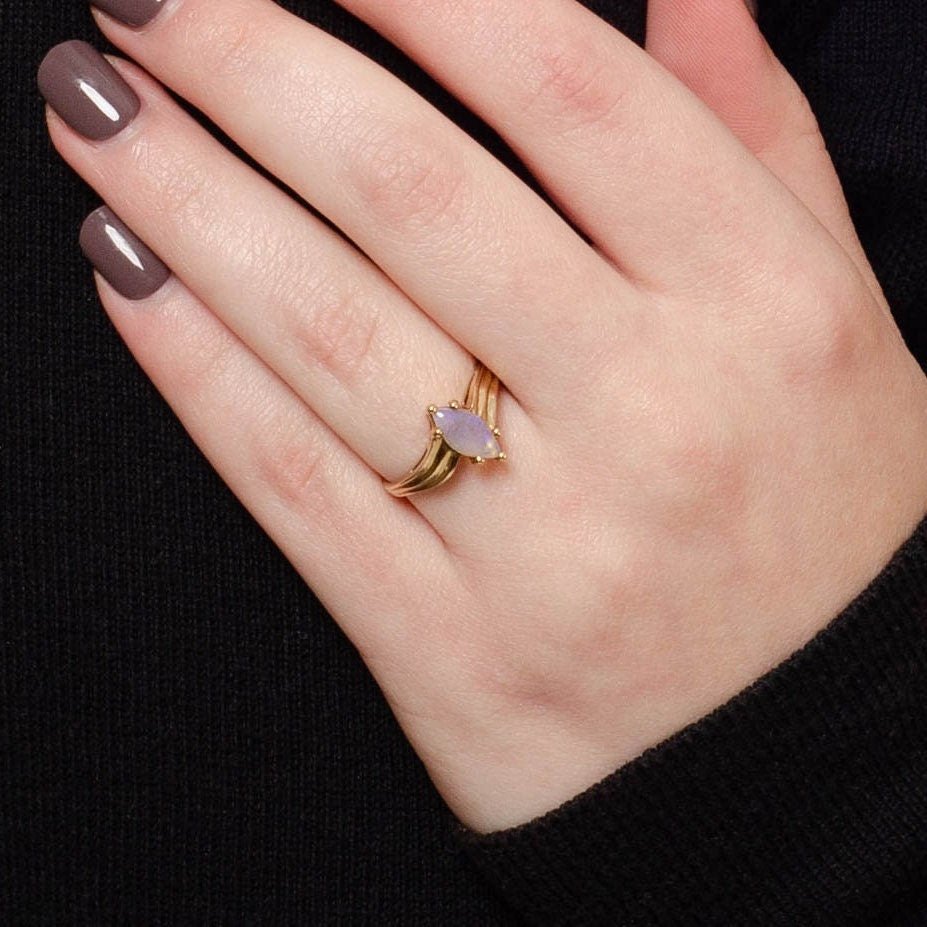 ON HOLD for I - Vintage Opal Ring | 10k Gold &amp; Opal Ring - Trademark Antiques