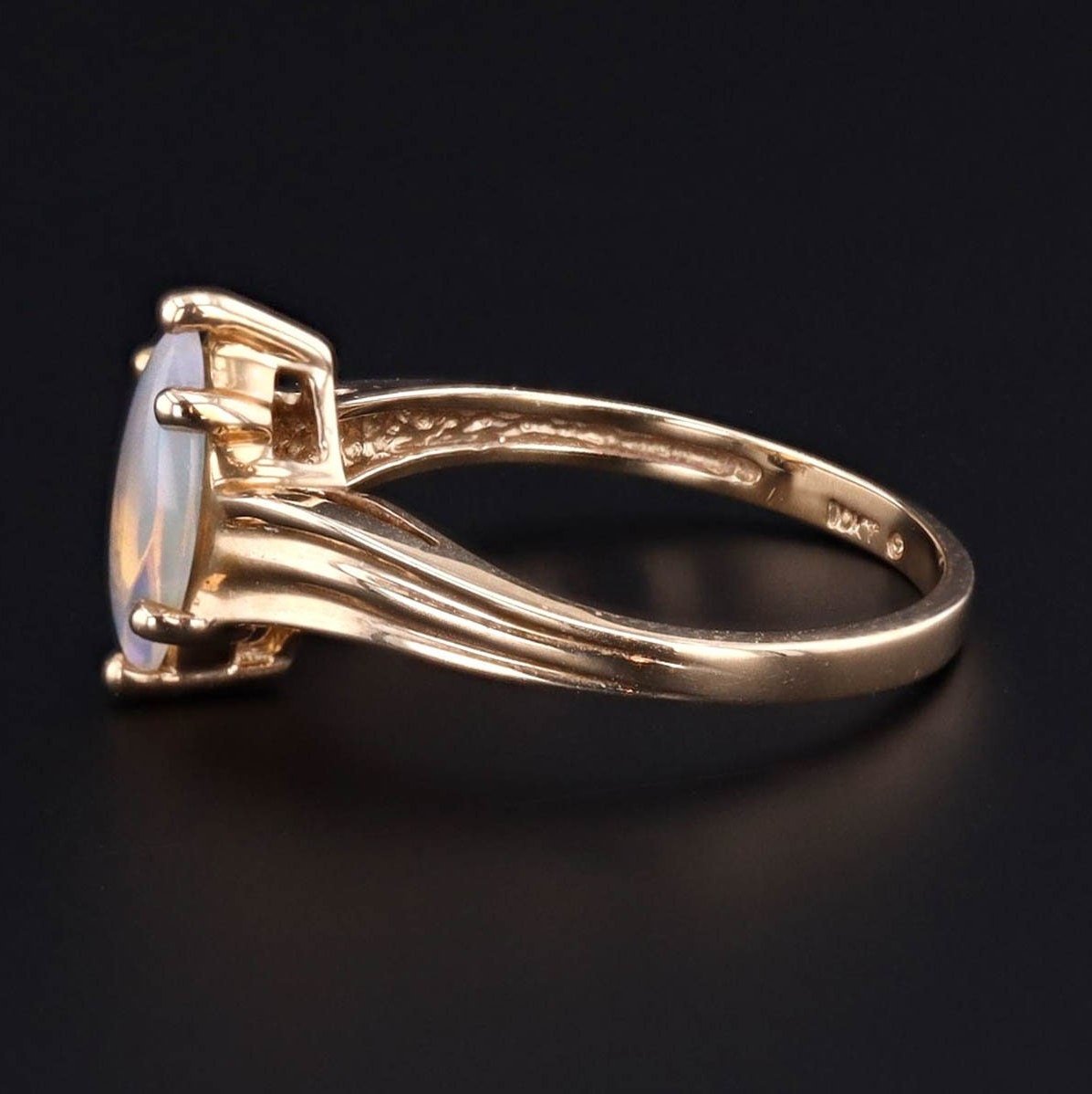 ON HOLD for I - Vintage Opal Ring | 10k Gold &amp; Opal Ring - Trademark Antiques