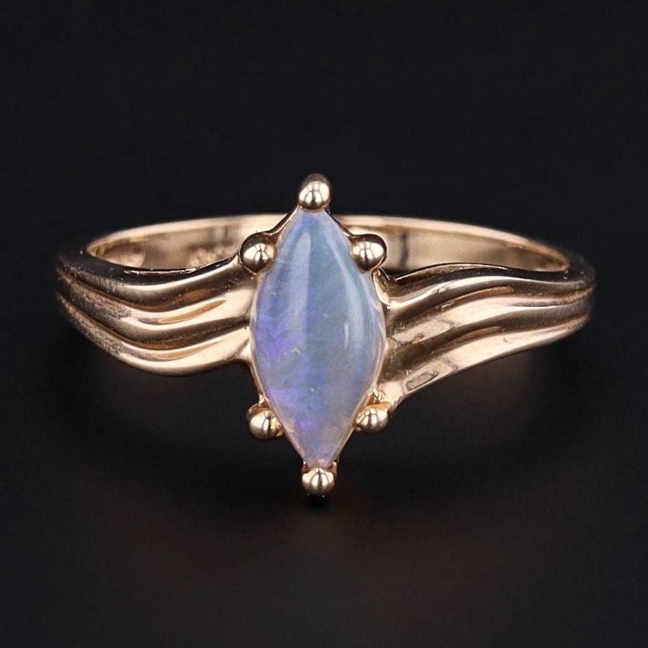 ON HOLD for I - Vintage Opal Ring | 10k Gold & Opal Ring - Trademark Antiques
