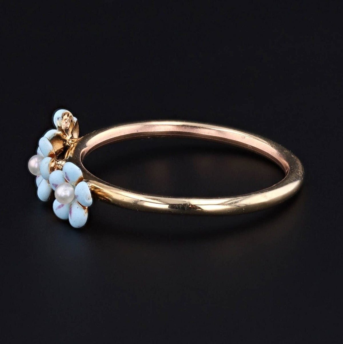 ON HOLD for L. - Forget - me - not Ring | Antique Flower Ring - Trademark Antiques