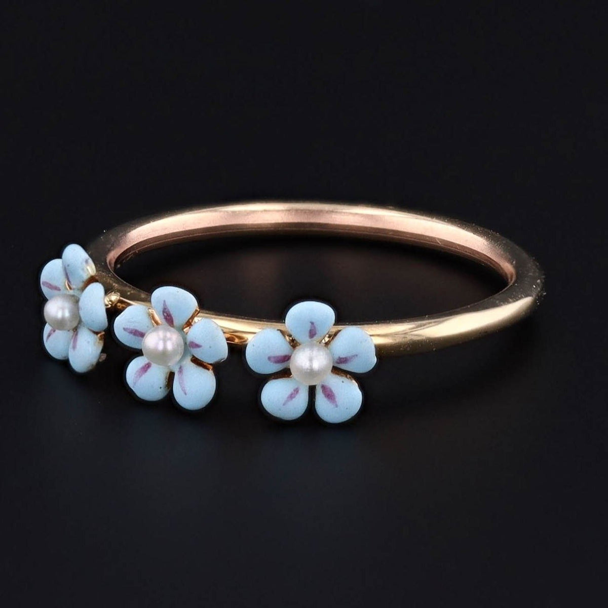 ON HOLD for L. - Forget - me - not Ring | Antique Flower Ring - Trademark Antiques