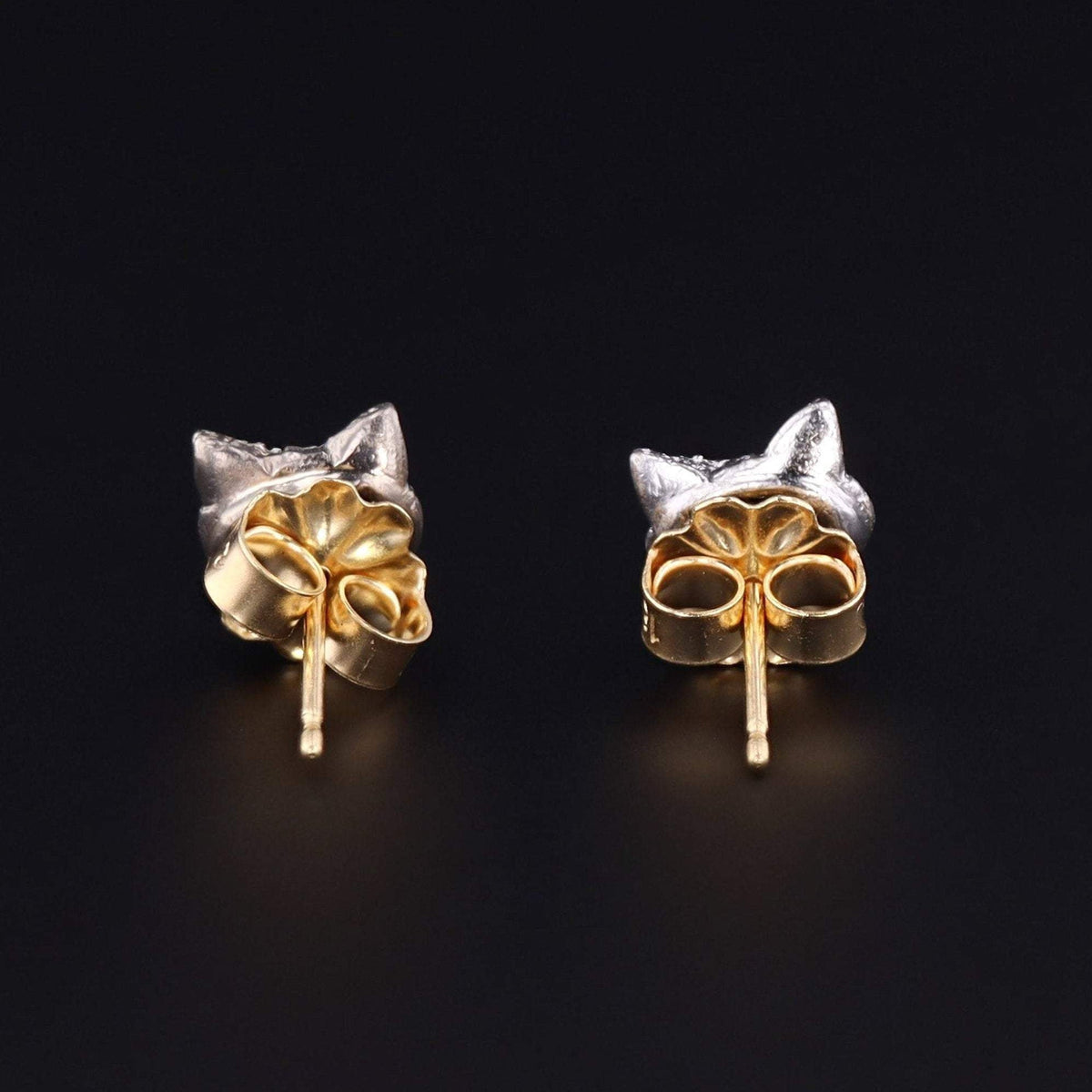 ON HOLD - Fox Earrings | Diamond Fox Earrings - Trademark Antiques