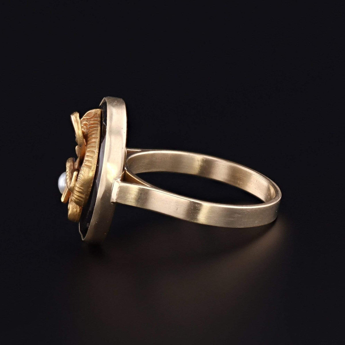 Onyx Dragon Ring | Antique Pin Conversion - Trademark Antiques