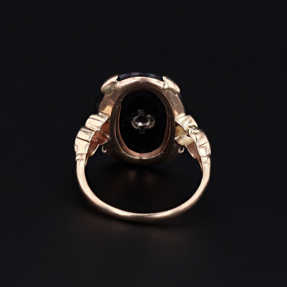Onyx Ring | Clover Ring - Trademark Antiques