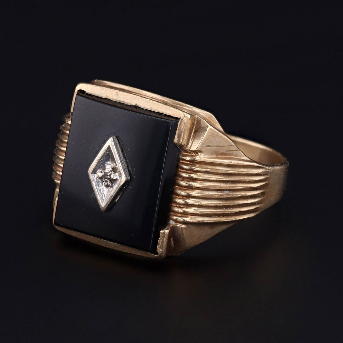 Onyx Ring | Vintage Ring - Trademark Antiques