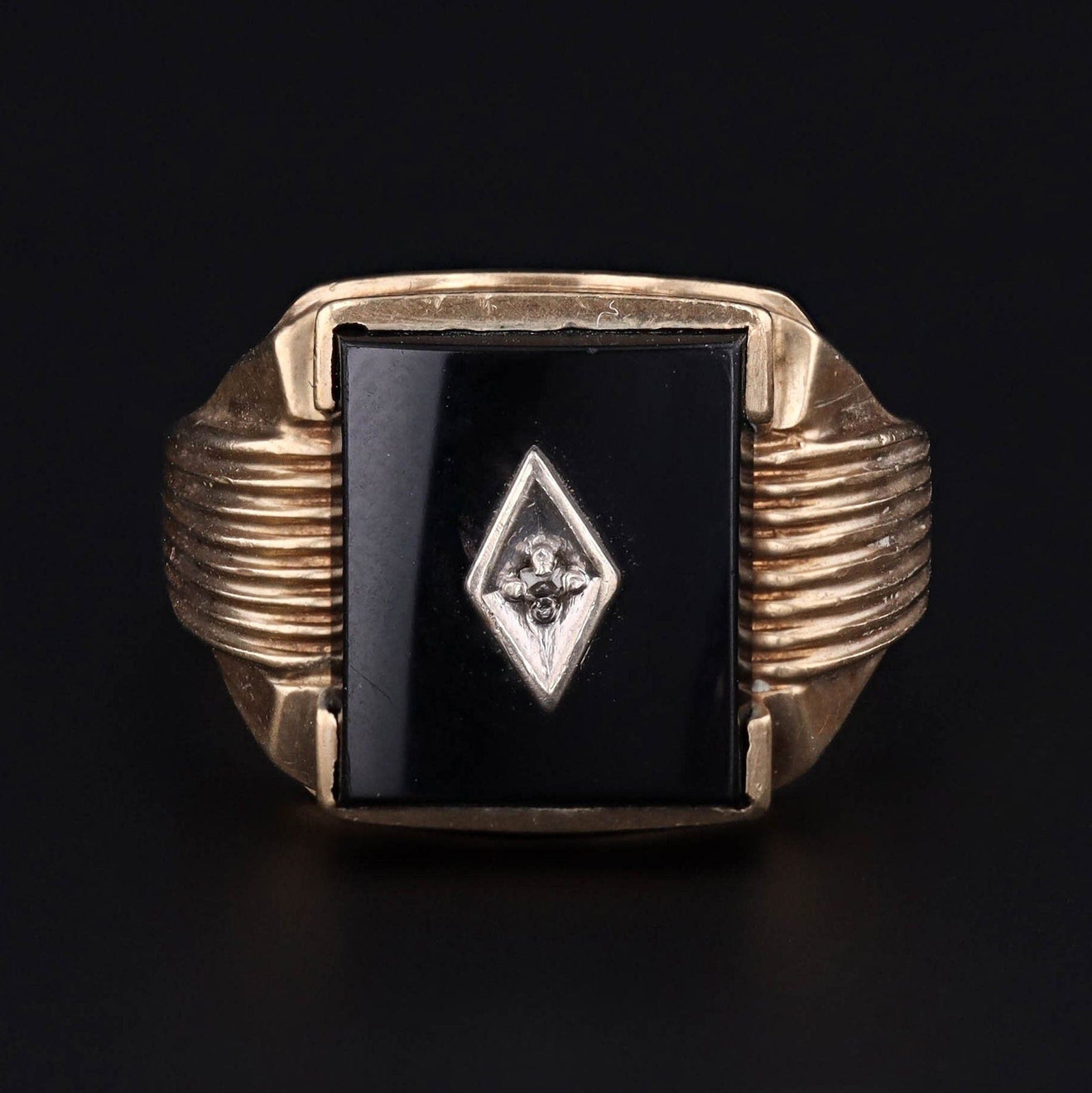 Onyx Ring | Vintage Ring - Trademark Antiques