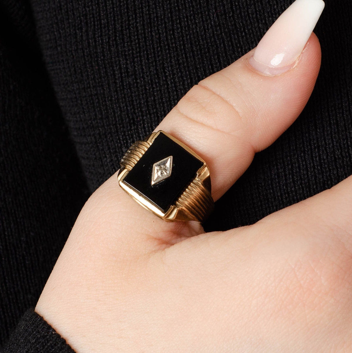 Onyx Ring | Vintage Ring - Trademark Antiques