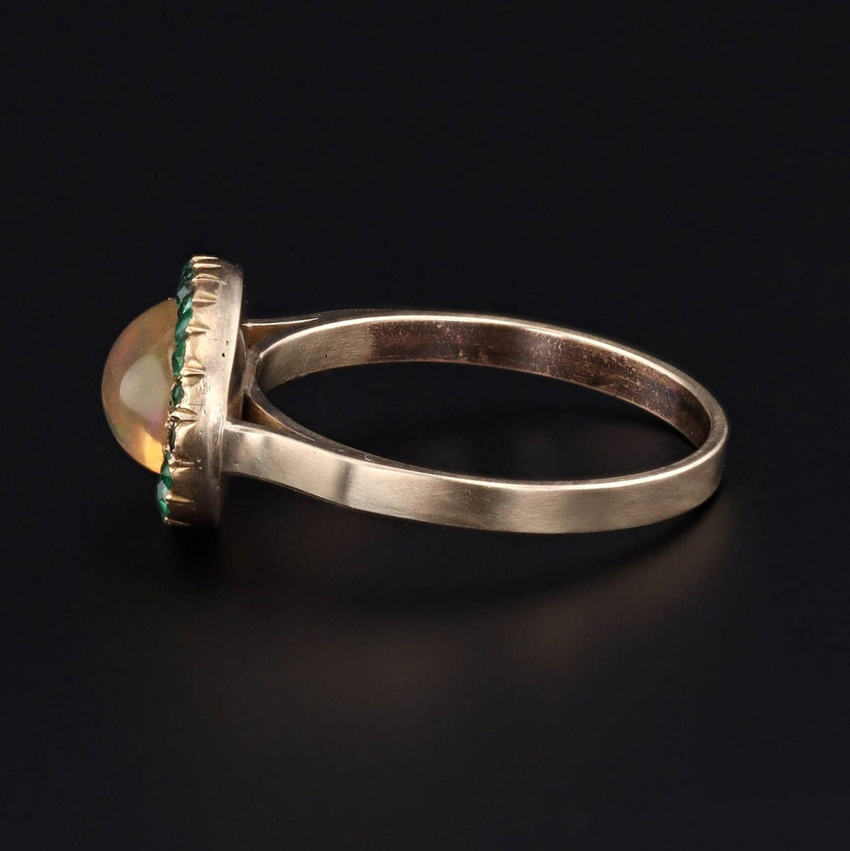 Opal and Emerald Conversion Ring of 10k Gold - Trademark Antiques