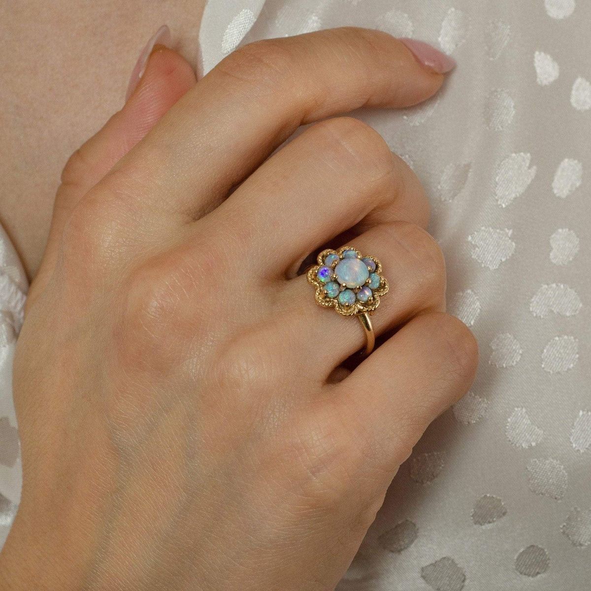 Opal Cluster Ring | Vintage Ring - Trademark Antiques