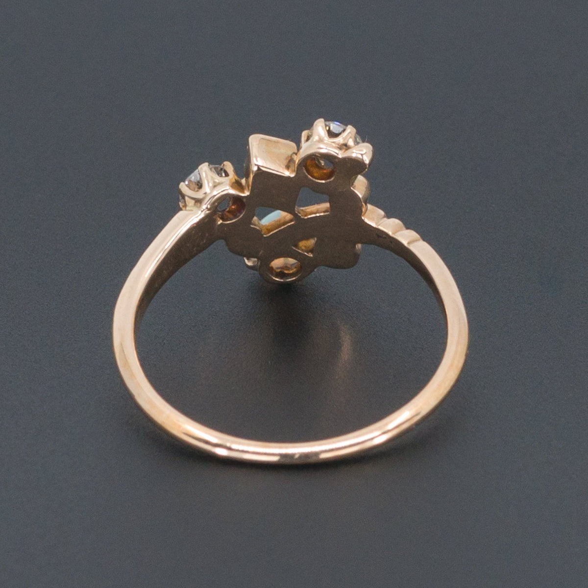 Opal &amp; Diamond Ring | 14k Gold Ring - Trademark Antiques