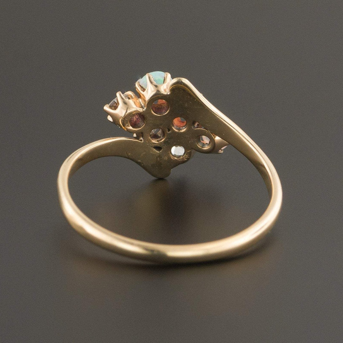 Opal &amp; Diamond Ring | 14k Gold Ring - Trademark Antiques