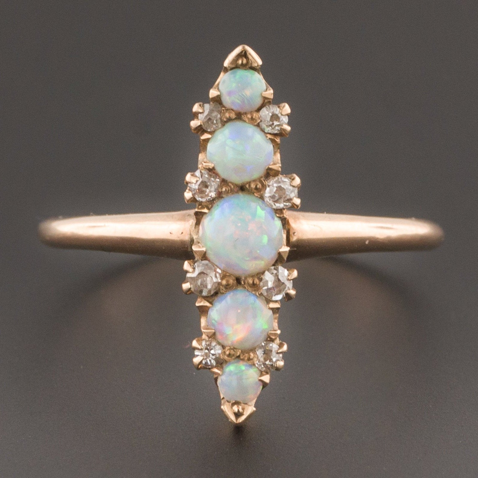 Opal & Diamond Ring | Antique Opal Ring - Trademark Antiques