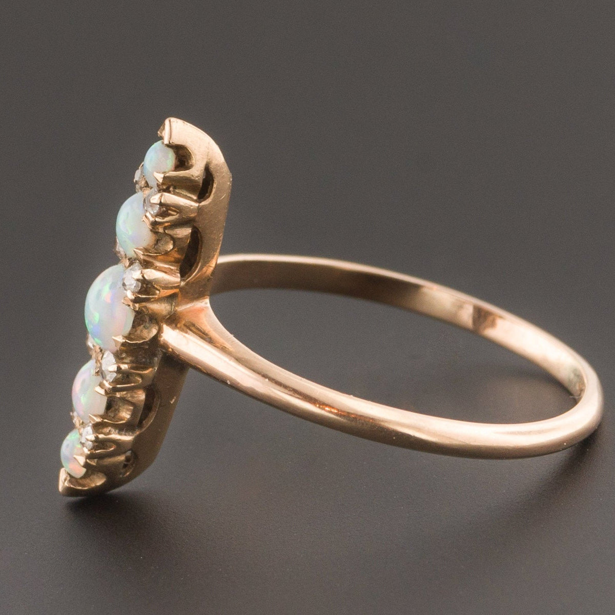 Opal &amp; Diamond Ring | Antique Opal Ring - Trademark Antiques