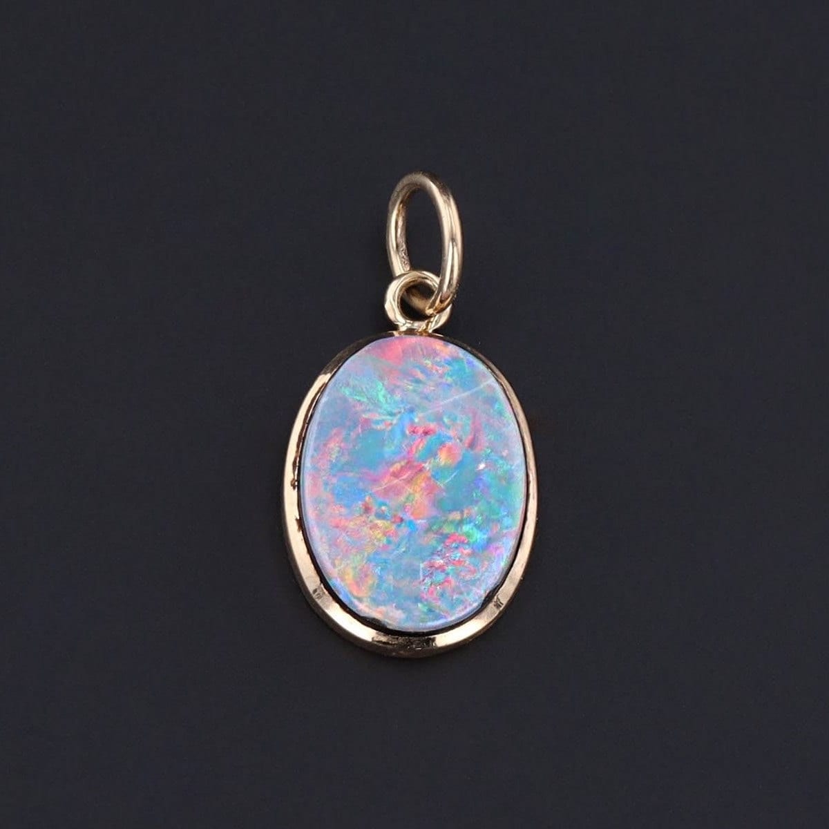 Opal Doublet Charm | Vintage 14k Gold Charm - Trademark Antiques